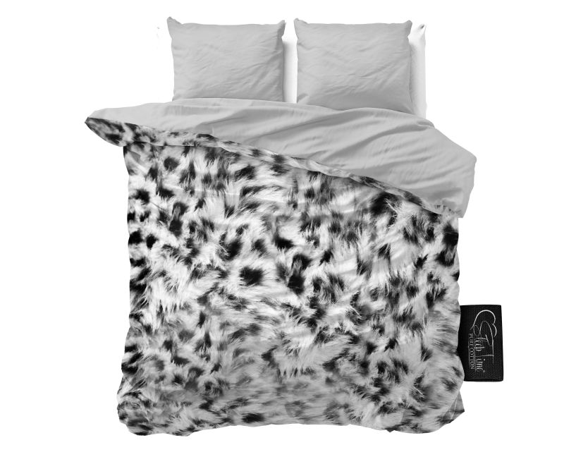 Cheetah Skin Grau Bettwäsche Set Baumwolle 200x200cm 3Tlg