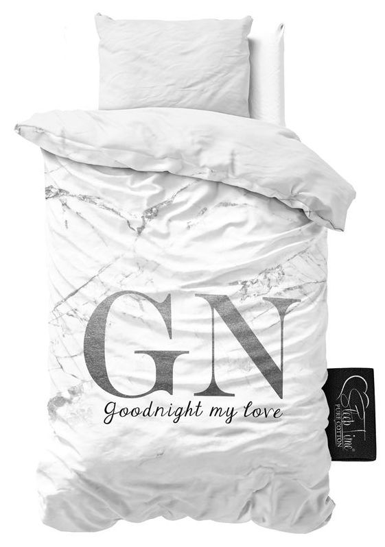 Marble Goodnight Silber-Grau Bettwäsche Garnitur 135x200cm 4Tlg